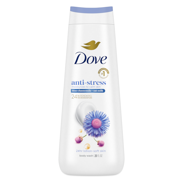 Dove - Anti Stress Blue Chamomile & Oat Milk Body Wash - 20 Fl Oz (591ml)