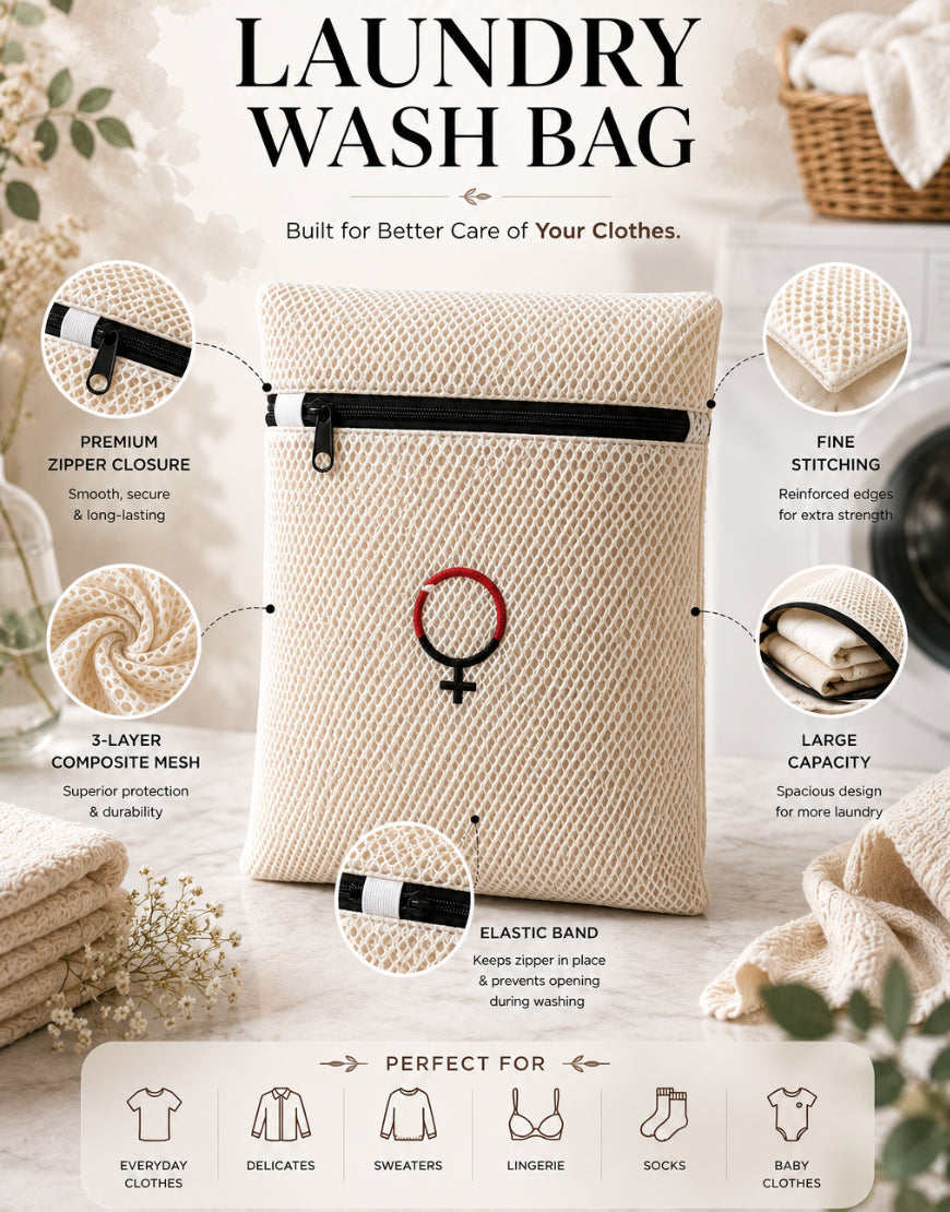 LOSHA Premium 3D Spacer Mesh Laundry Wash Bag